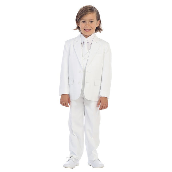 Big Boys White Jewels & Gents Jacket Vest Shirt Tie Pants 5 Pc Suit 8-20 - SophiasStyle.com